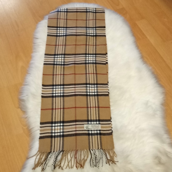Camel Plaid Pashmina Cashmere Feel Scarf - Picture 8 of 15